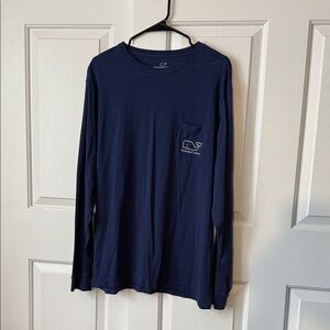 Vineyard Vines Classic Christmas Navy Long Sleeve Tee